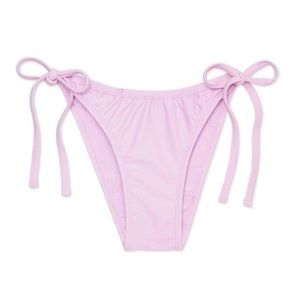 Lavender Shirred Tie Side Bikini Bottom BQ8
